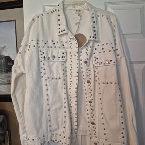 White Studded Women's Jacket